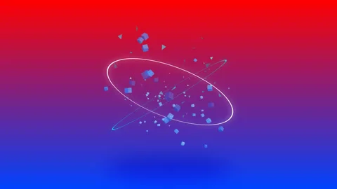 Various technologies spring up like hot water red-brue Stock-Footage 168116985