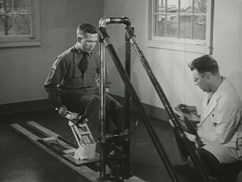 Various testing in conducted on U.S. soldiers - 1952 Stock Footage 97592773
