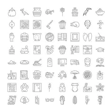 Various thin line icons vector set collection Stock Illustration