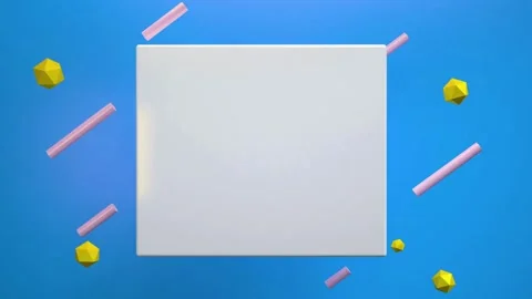 Various three dimensional geometric shapes including pink Video stock 333113724