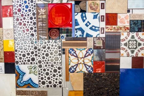 Various tile collage background Stock Photos