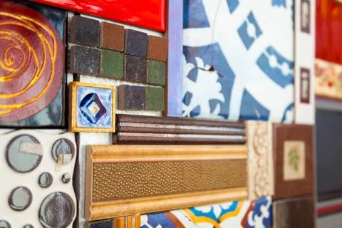 Various tile collage background Stock Photos