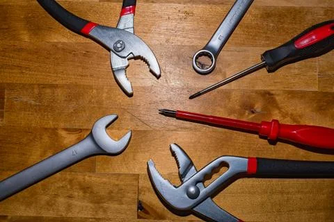 Various tools on the desktop I Stock Photos