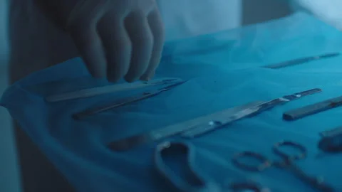 Various Tools that morticians use at work Stock Footage 283144492