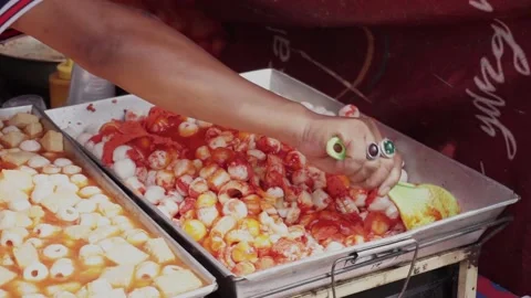 Various topping for suki and tom yam in steam bowl/steamboat Stock Footage 219464894