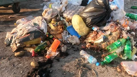 Various Trash, Waste Material, Environment, Ecological, Pollution, Garbage Dump 库存影片 204011084