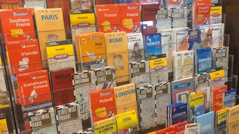 Various Travel Maps Available for Purchase Stock Footage 152007371