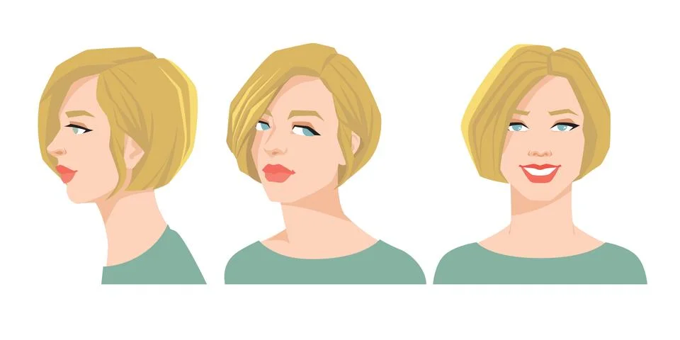 Various turns heads. Stock Illustration