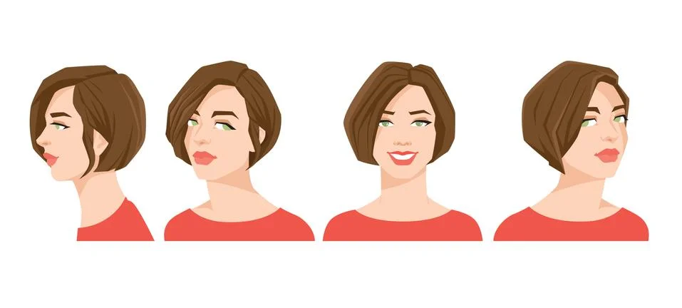 Various turns heads. Stock Illustration