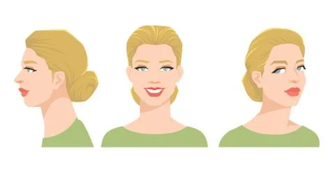 Various turns heads. Stock Illustration