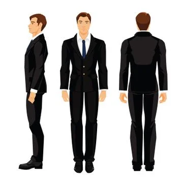 Various turns man's figure. Stock Illustration