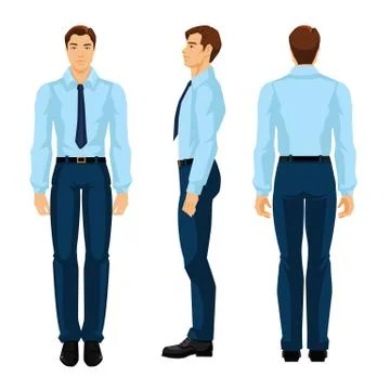 Various turns man's figure. Stock Illustration