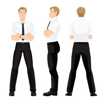 Various turns man's figure. Stock Illustration