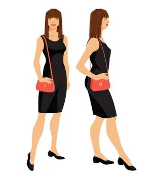 Various turns woman's figure. Stock Illustration