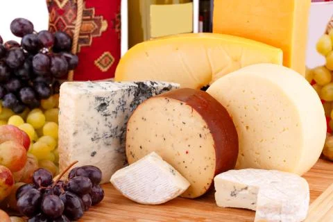 Various type of cheese Stock Photos