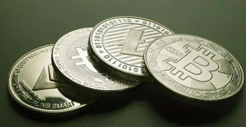 Various type of Cryptocurrency Stock Photos