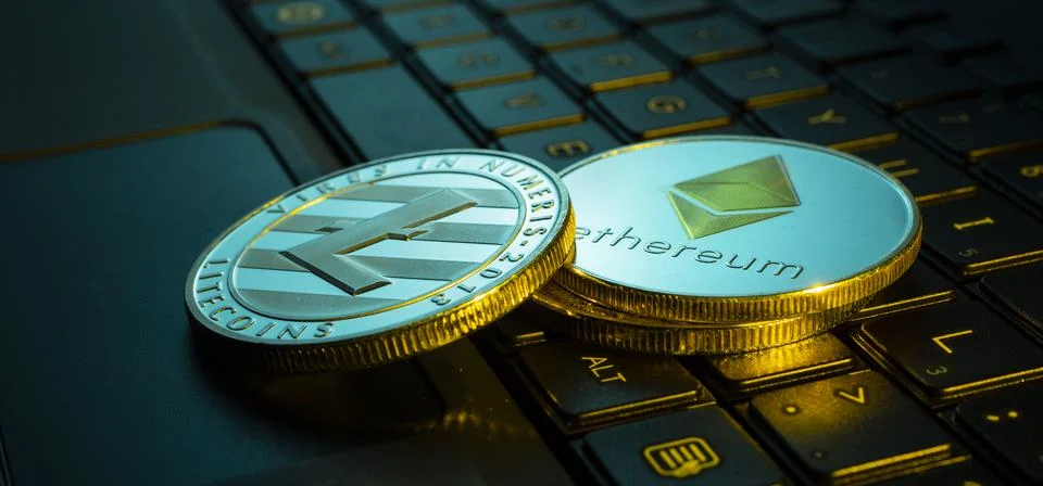 Various type of Cryptocurrency Stock Photos