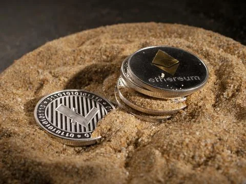 Various type of Cryptocurrency Foto stock