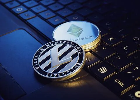 Various type of Cryptocurrency Stock Photos