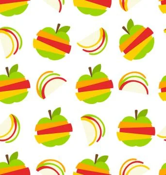 Various Type of Fruits Slices Stock Illustration