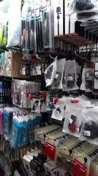 Various type of Handphone accessory Stock Photos