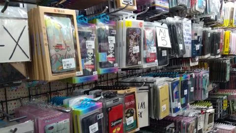 Various type of Handphone accessory Stock Photos