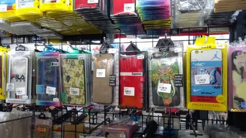 Various type of Handphone accessory Stock Photos