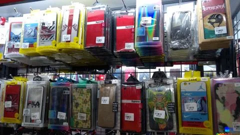 Various type of Handphone accessory Stock Photos