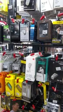 Various type of Handphone accessory Stock Photos