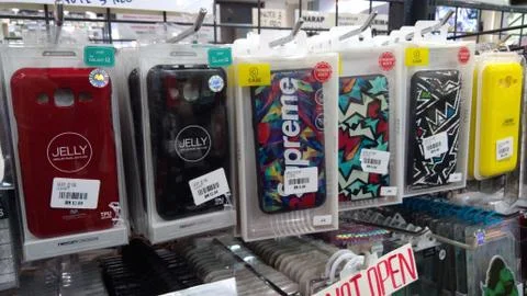 Various type of Handphone accessory Stock Photos