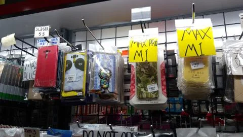 Various type of Handphone accessory Stock Photos