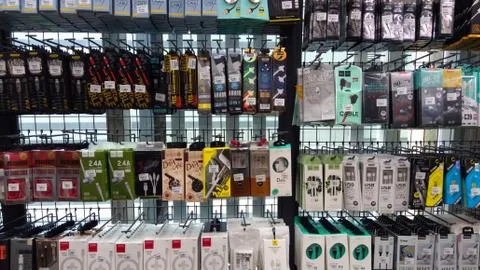 Various type of Handphone accessory Stock Photos