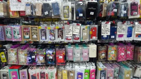 Various type of Handphone accessory Stock Photos