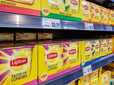 Various type of Lipton Tea Stock Photos
