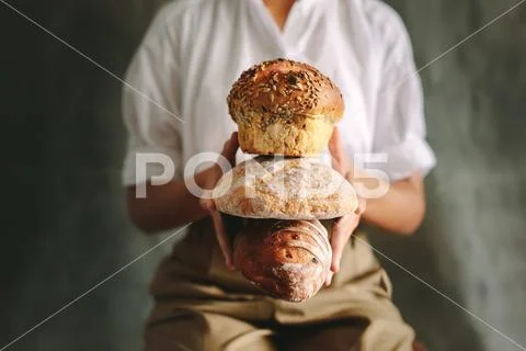 Various type of loaf bread Stock Photos
