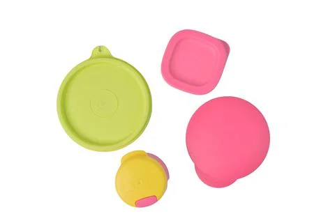 Various type of plastic covers isolated on a white background. 스톡 사진