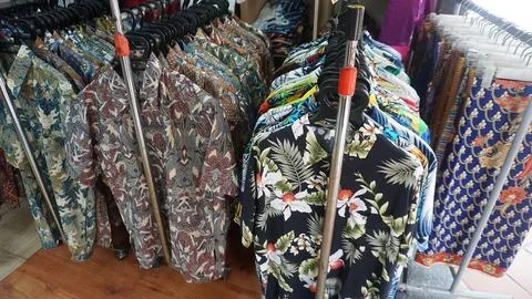 Various types and pattern of indonesian batik Stock Photos