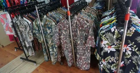 Various types and pattern of indonesian batik Foto stock