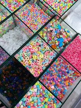 Various Types of Beads for DIY Beading Workshop 写真素材