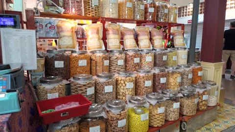 Various types of biscuits selling at the stall Stock Footage 340866292