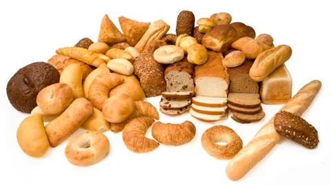 Various types of bread Stock Photos