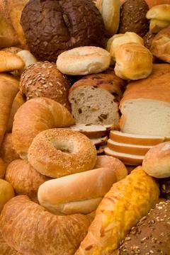 Various types of bread Stock Photos