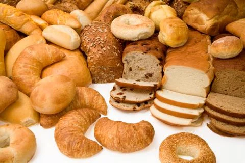 Various types of bread Stock Photos