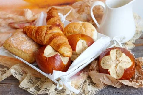 Various types of bread Stock Photos