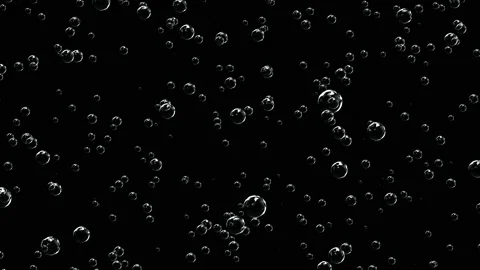Various types of bubbling water on a black background. Mineral water.60 fps. Stock Footage 114800019