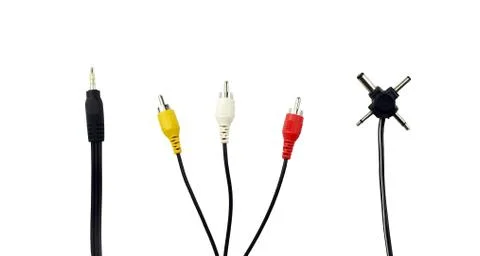Various types of cables isolated on white Stock Photos