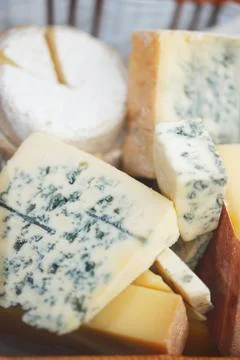 Various types of cheese composition Stock Photos