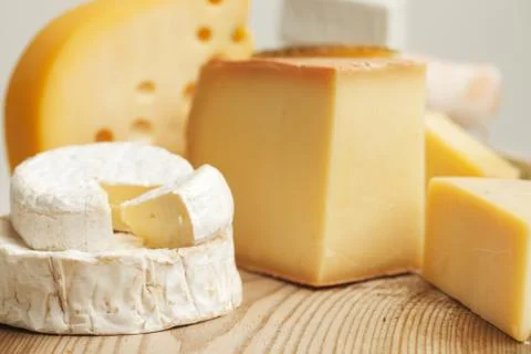 Various types of cheese composition Stock Photos