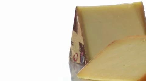 Various types of cheese with crackers Stock Footage 8574787