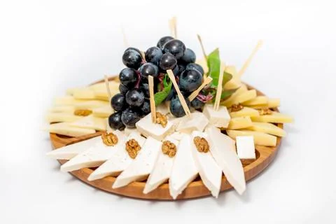 Various types of cheese isolated on white background 스톡 사진